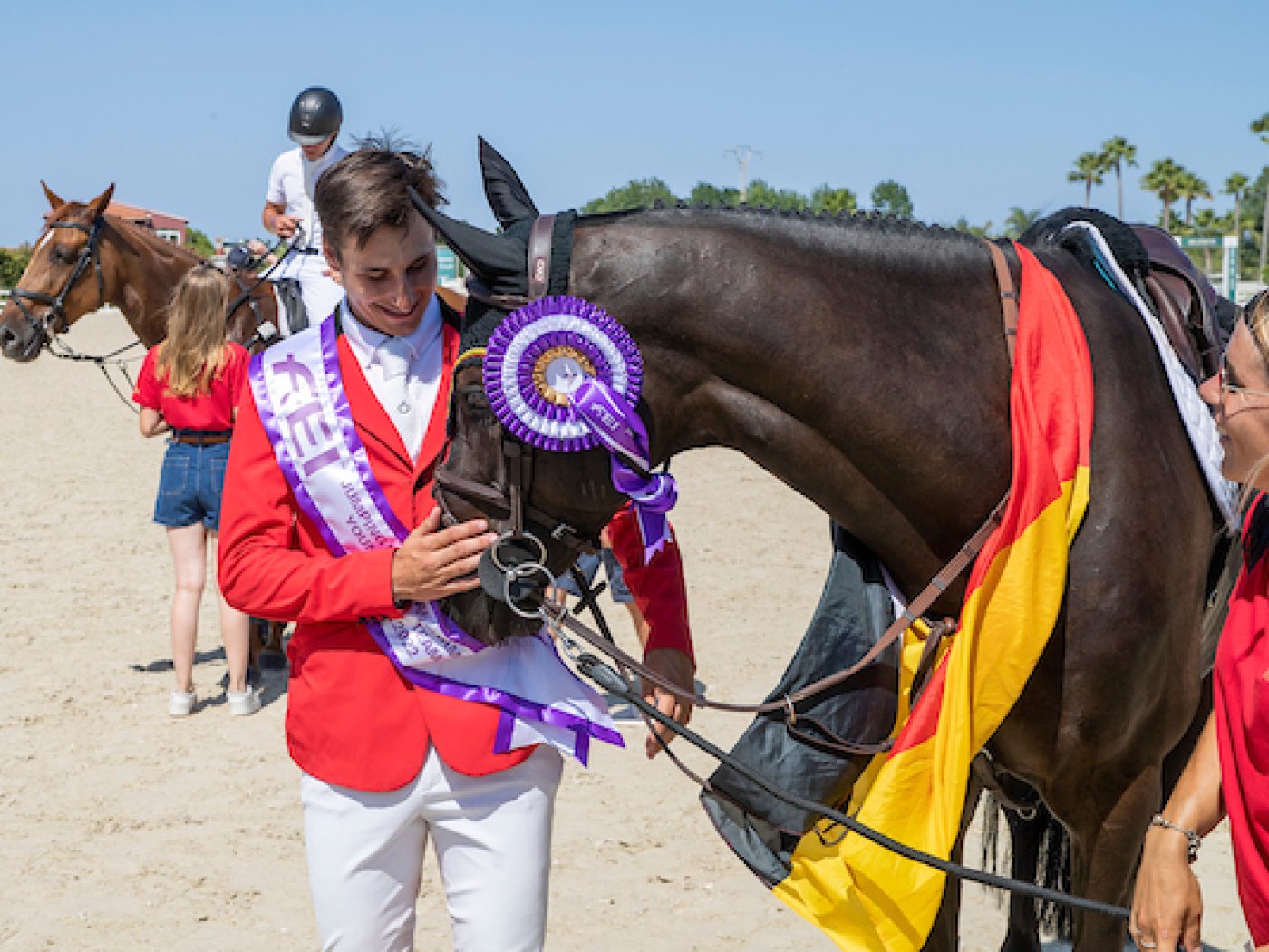 Thibault, Claire and Derby de Riverland FEI Jumping European Championship - Oliva 2022